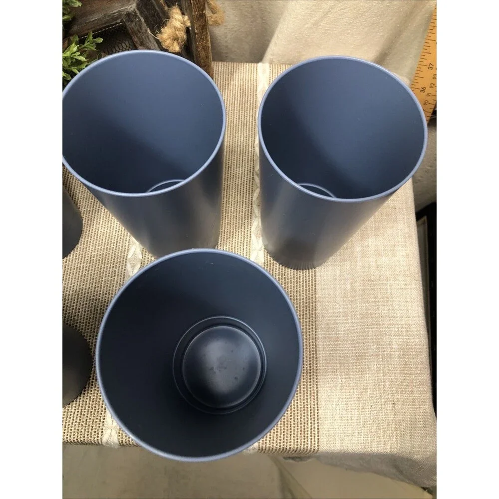 Ikea 24oz VITABBORRE Your Go Anywhere Blue Plastic Tumbler- Set of 5